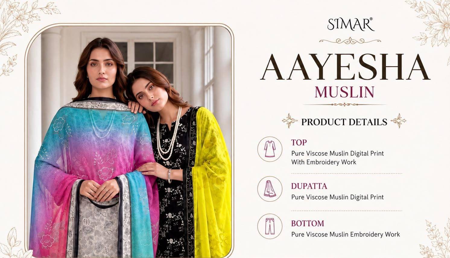 Aayesha By Glossy 9018 To 9023 Series Stylish Beautiful Colourful Muslin Dresses At Wholesale Price